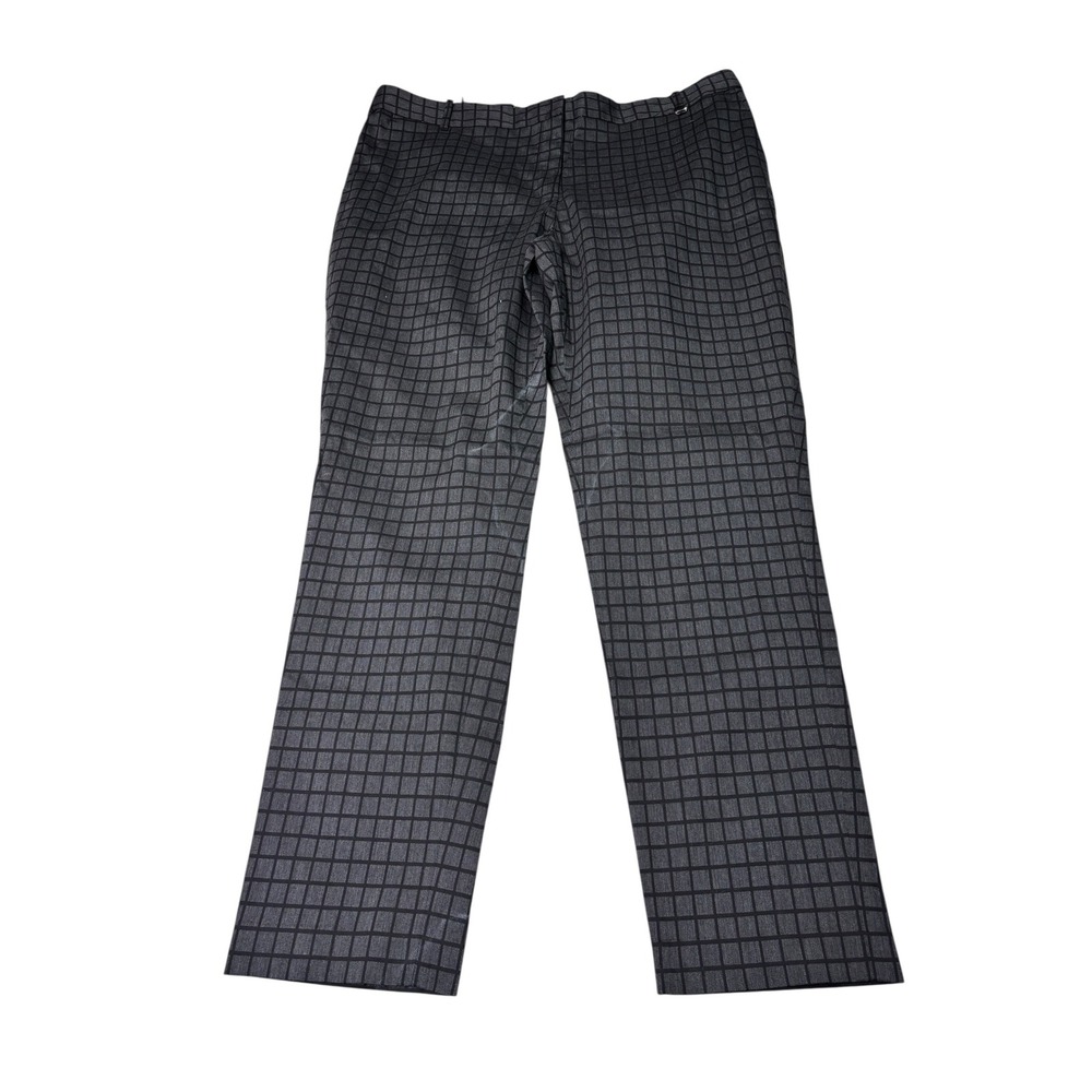 NWT Brooks Brothers Natalie Fit Pants Womens 16 W38 L30 Grey Black Windowpane